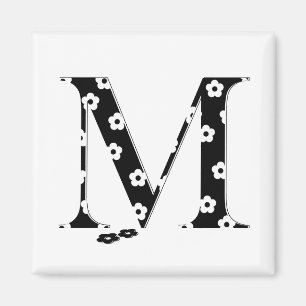 Blume Muster Buchstaben M Magnet