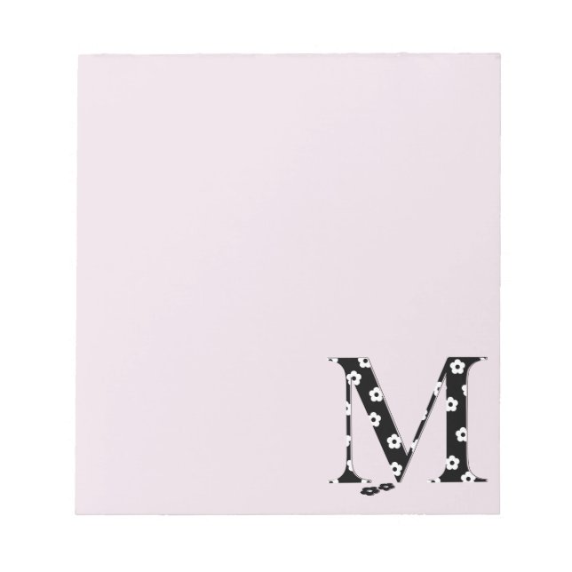 Blume Muster Buchstaben M Notizblock (Vorderseite)