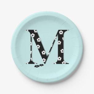 Blume Muster Buchstaben M Pappteller