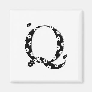 Blume Muster Buchstaben Q Magnet