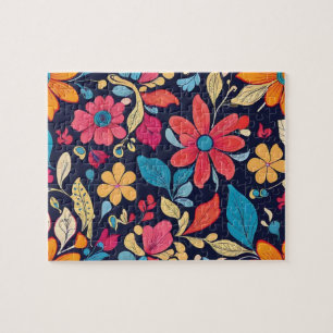 Blume Muster bunt blumenreich Puzzle
