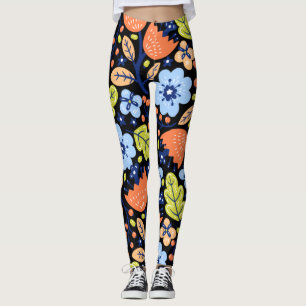 Blume Muster bunt leuchtend Leggings