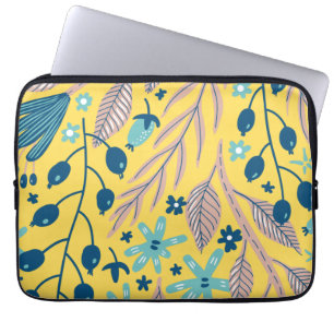 Blume Muster bunt leuchtend schön Laptopschutzhülle