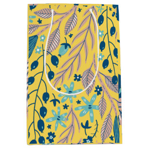 Blume Muster bunt leuchtend schön Mittlere Geschenktüte