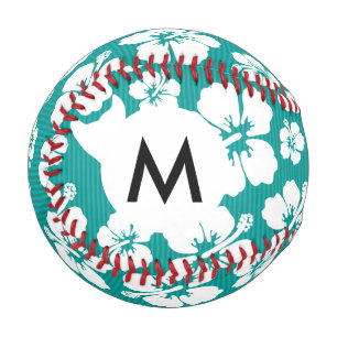 Blume-Muster des hawaiianischen Hibiskus Baseball