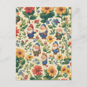 Blume Muster-Design Postkarte