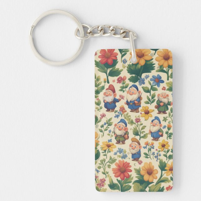 Blume Muster-Design Schlüsselanhänger (Vorderseite)