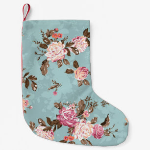 Blume Muster Design Textil Illustration, Rückseite Kleiner Weihnachtsstrumpf