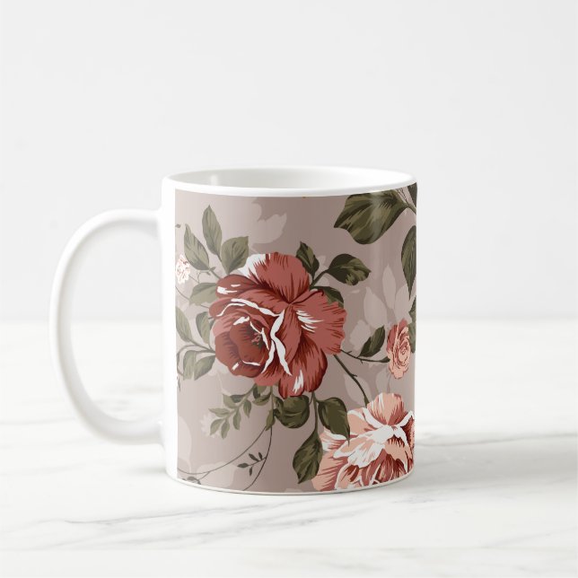 Blume Muster Design Textil Illustrationsblume, a Kaffeetasse (Links)