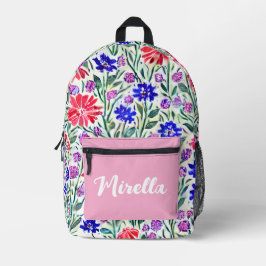 Blume Muster Druckausschnitt Nähtasche Bedruckter Rucksack