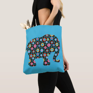 Blume Muster Elephant auf Blue