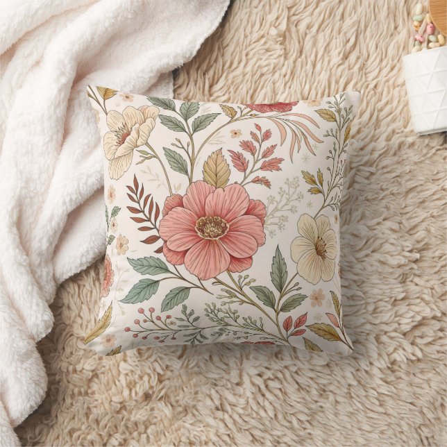 Blume Muster Farbe Pastellfarbe Kissen (Decke)