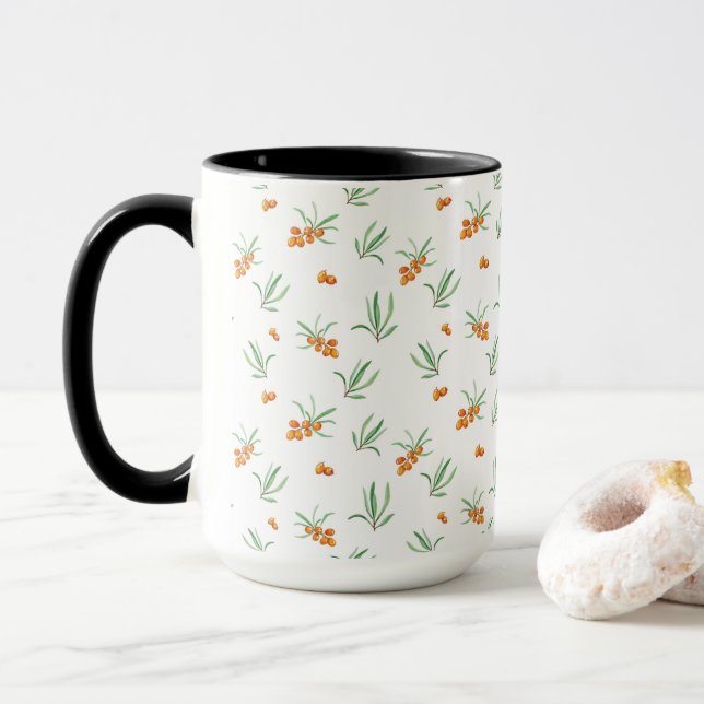 Blume Muster Federflur Combo Tasse (Mit Donut)