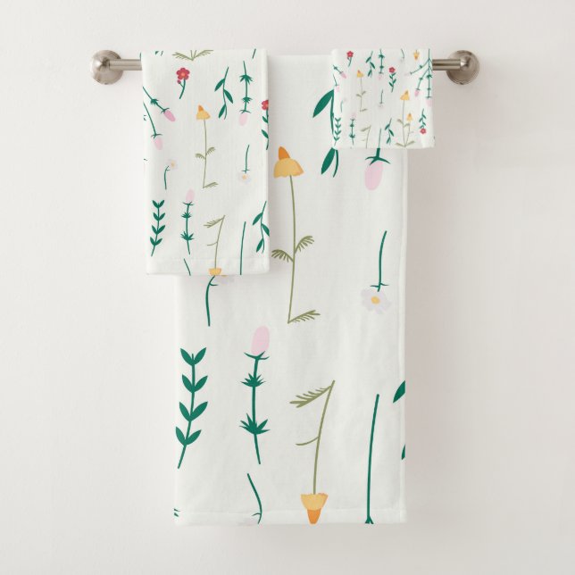 Blume Muster Frühjahrsmuster Badhandtuch Set (Insitu)