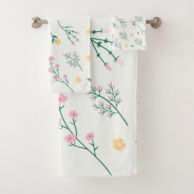 Blume Muster Frühjahrsmuster Badhandtuch Set (Insitu)