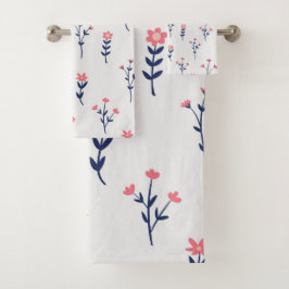 Blume Muster Frühjahrsmuster Badhandtuch Set