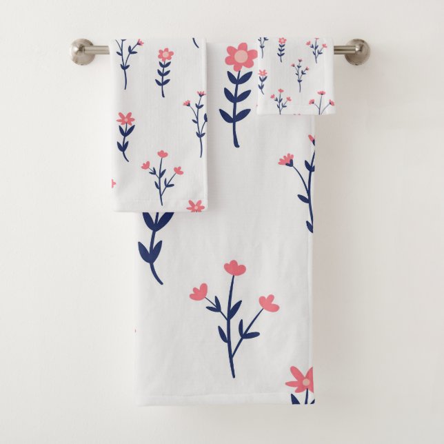 Blume Muster Frühjahrsmuster Badhandtuch Set (Insitu)