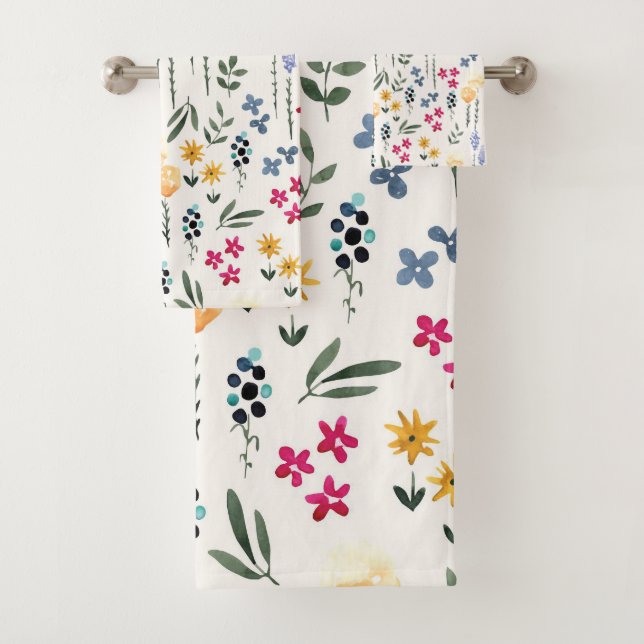 Blume Muster Frühjahrsmuster Badhandtuch Set (Insitu)