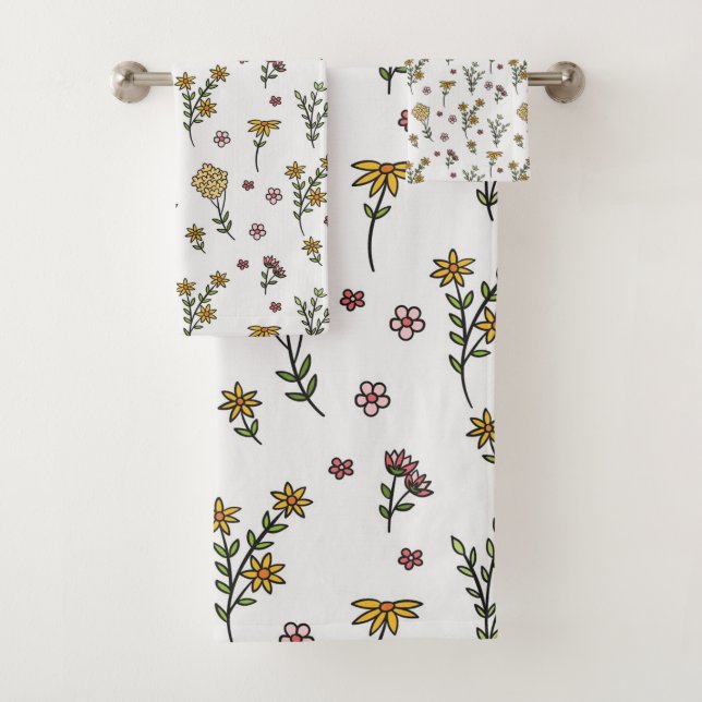 Blume Muster Frühjahrsmuster Badhandtuch Set (Insitu)