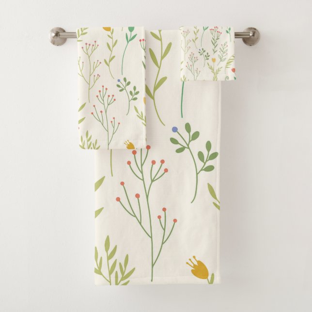 Blume Muster Frühjahrsmuster Badhandtuch Set (Insitu)