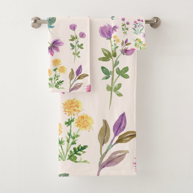 Blume Muster Frühjahrsmuster Badhandtuch Set (Insitu)