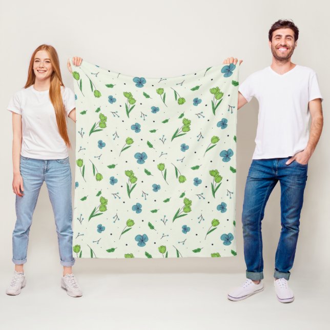 Blume Muster Frühjahrsmuster Fleecedecke (Beispiel)