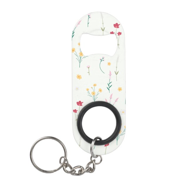 Blume Muster Frühjahrsmuster Mini Flaschenöffner (Vorderseite)