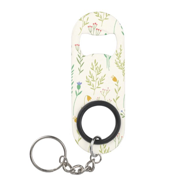 Blume Muster Frühjahrsmuster Mini Flaschenöffner (Vorderseite)