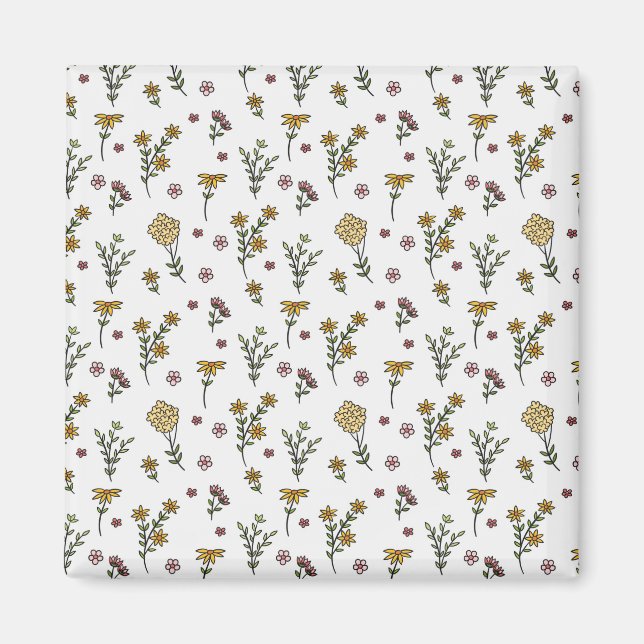 Blume Muster Frühjahrsplatz Magnet (Vorne)