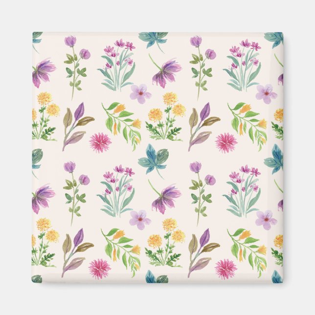 Blume Muster Frühjahrsplatz Magnet (Vorne)