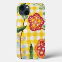 Blume-Muster für Gingham
