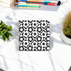 Blume-Muster für Schwarzweiß-Diamant-Karo Post-it Klebezettel