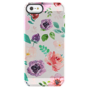 Blume Muster für trendfarbene Wasserfarben Durchsichtige iPhone SE/5/5s Hülle
