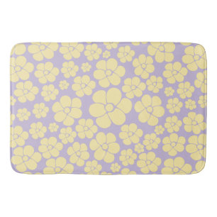 Blume Muster - gelb und Lila Badematte