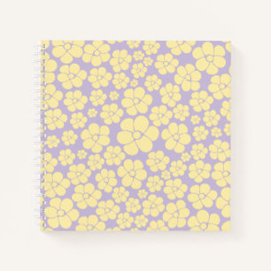 Blume Muster - gelb und Lila Notizbuch