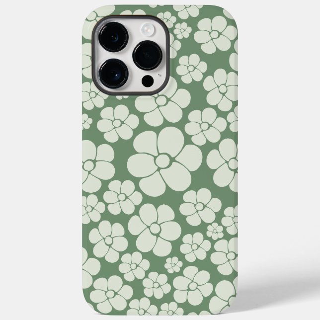 Blume Muster - Grün Case-Mate iPhone Hülle (Rückseite)