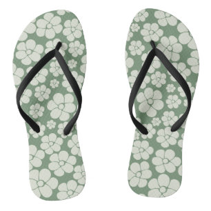 Blume Muster - Grün Flip Flops