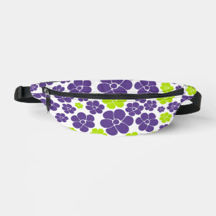 Blume Muster in Lime Green und Lila Bauchtasche