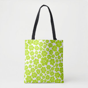 Blume Muster in Lime Green und White