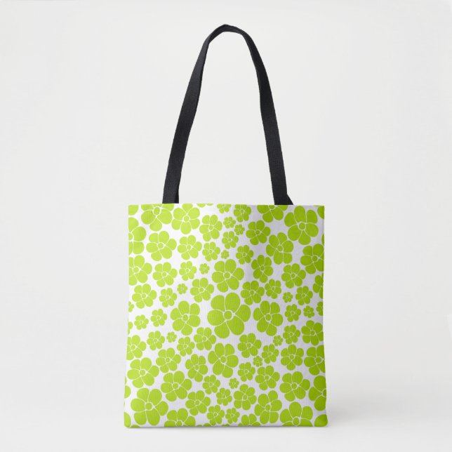 Blume Muster in Lime Green und White (Vorderseite)