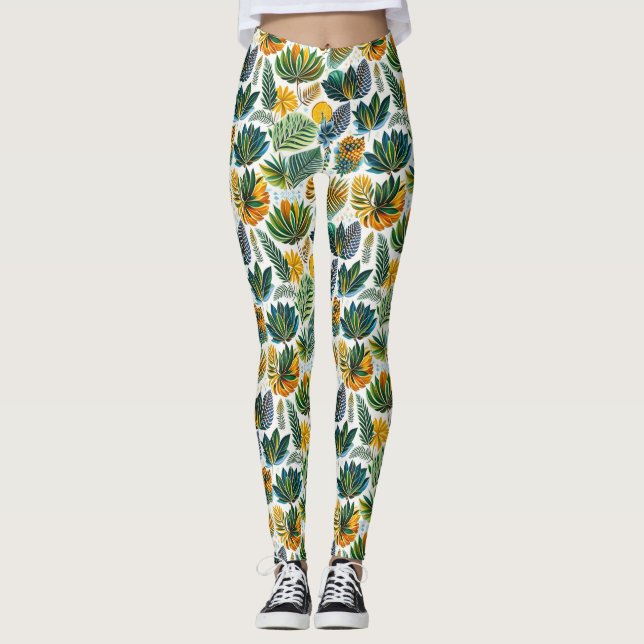 Blume Muster Leggings (Vorderseite)