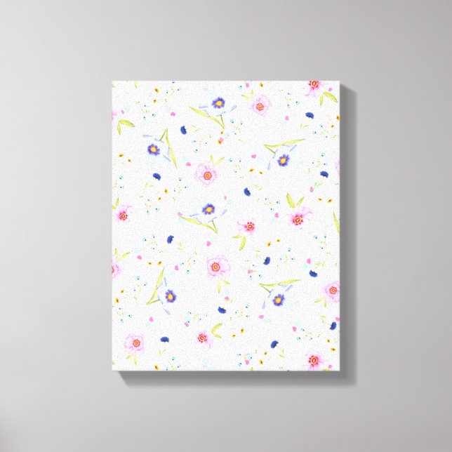 Blume Muster-Leinwand Leinwanddruck (Vorderseite)