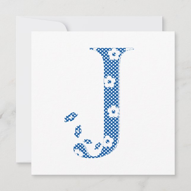 Blume Muster Letter J (blau) (Vorderseite)