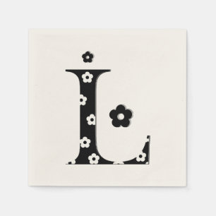 Blume Muster Letter L Serviette