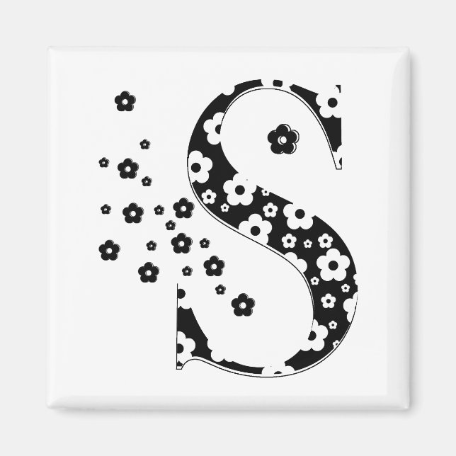 Blume Muster Letter S Magnet (Vorne)