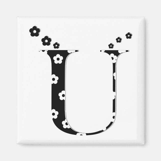 Blume Muster Letter U Magnet (Vorne)