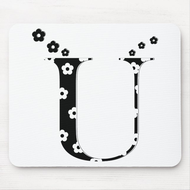 Blume Muster Letter U Mousepad (Vorne)