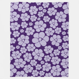 Blume Muster - Lila Fleecedecke