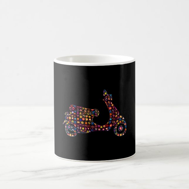 Blume Muster Motorroller Motorrad Kaffeetasse (Mittel)