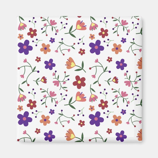 Blume Muster Naturdesign Flora Pflanze Magnet (Vorne)